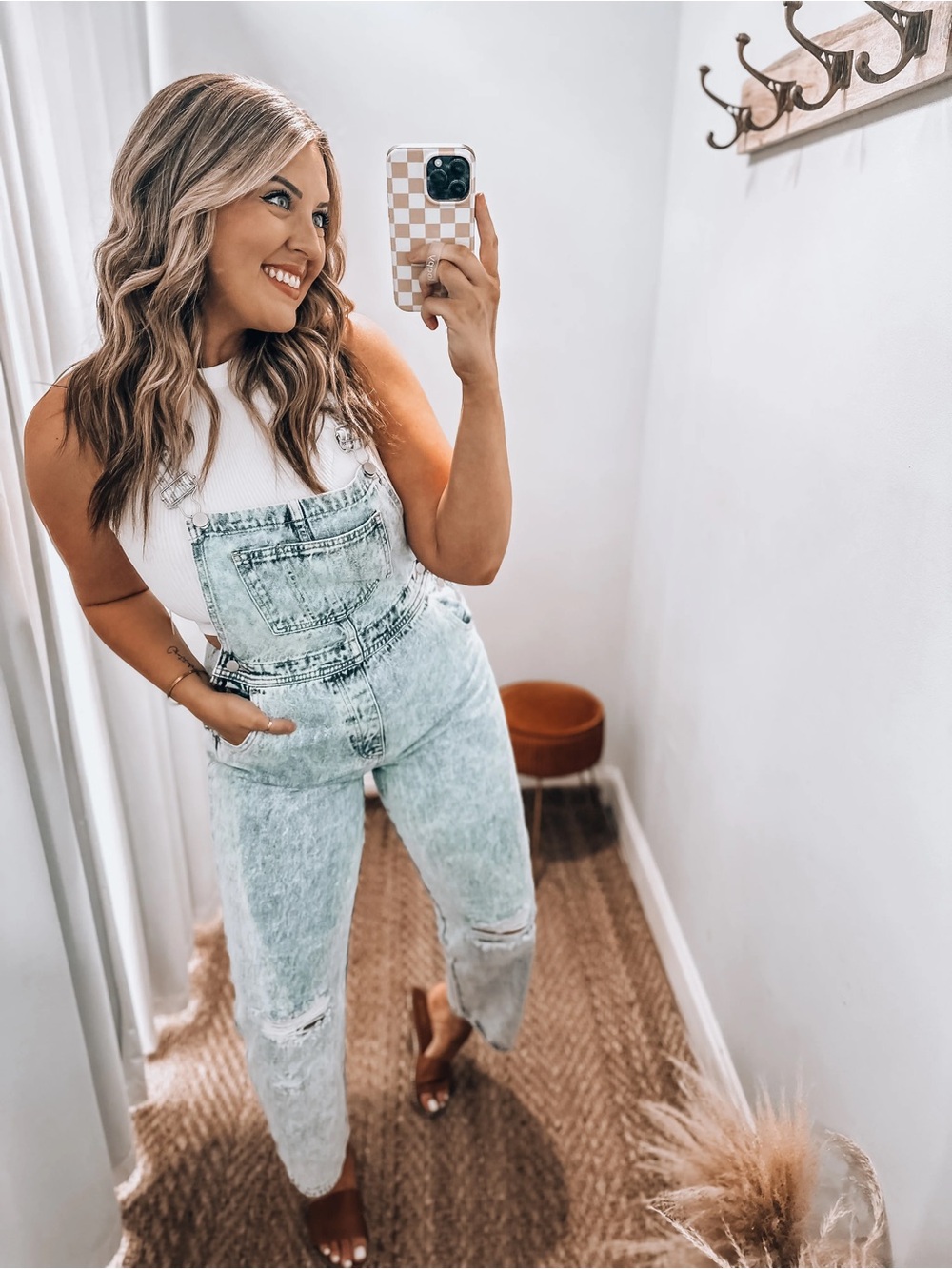 Bluivy Light Acid-Wash Denim Overalls